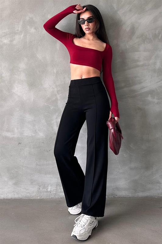 MDX Black High Waist Flared Women's Leggings Pants Mg2287 - Irún