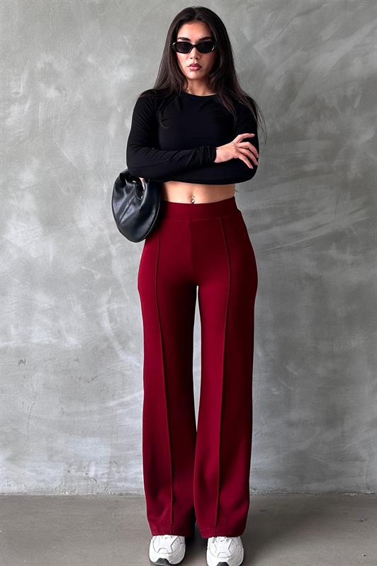 MDX Burgundy High Waisted Flared Women's Leggings Pants Mg2287 - Berwyn