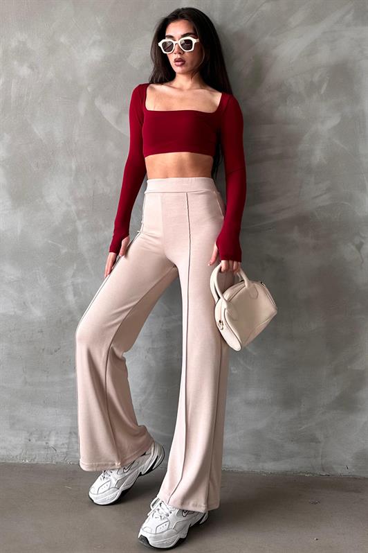 MDX Beige High Waist Flared Leg Women's Leggings Pants Mg2287 - East Lansing