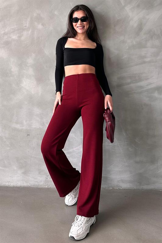 MDX Burgundy High Waisted Straight Leg Women's Leggings Pants Mg2288 - Tamuín