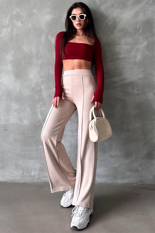 MDX Beige High Waist Flared Leg Women's Leggings Pants Mg2287 - East Lansing