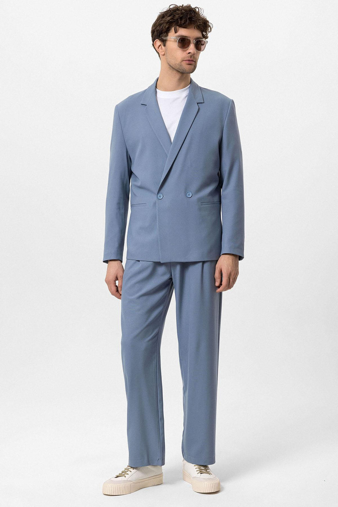 ANT Single Button Double Breasted Closure Men's Blazer Jacket - Villefranche-sur-Saône