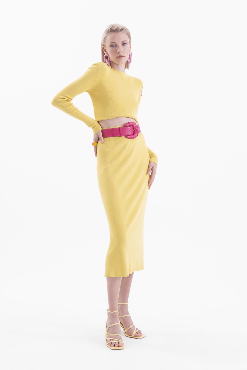 BSL Women Mono slit knitted pencil skirt - Iguala de la Independencia