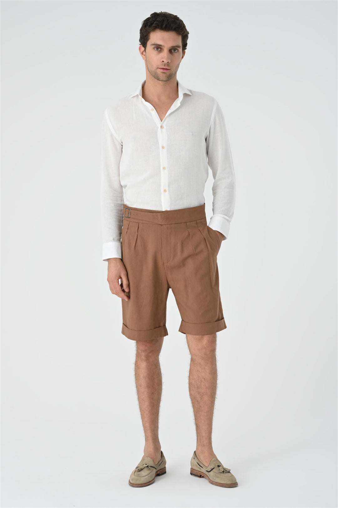 ANT Buckle Detailed Pleated Men's Shorts - Hilo