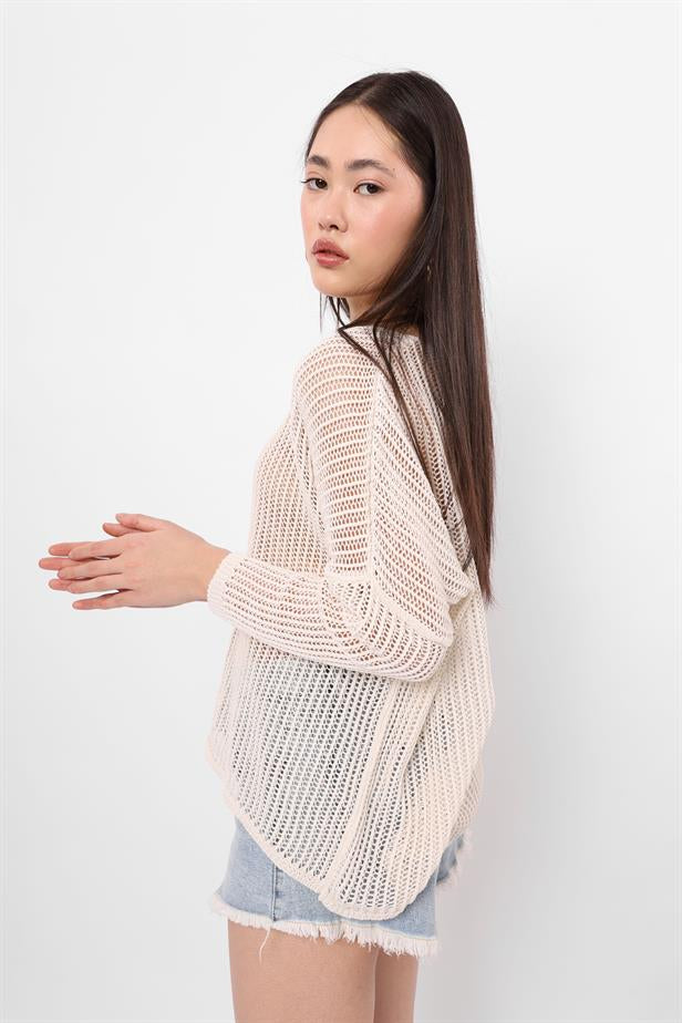 RYN Wholesale Loose Hole Blouse Ecru - Pokrov