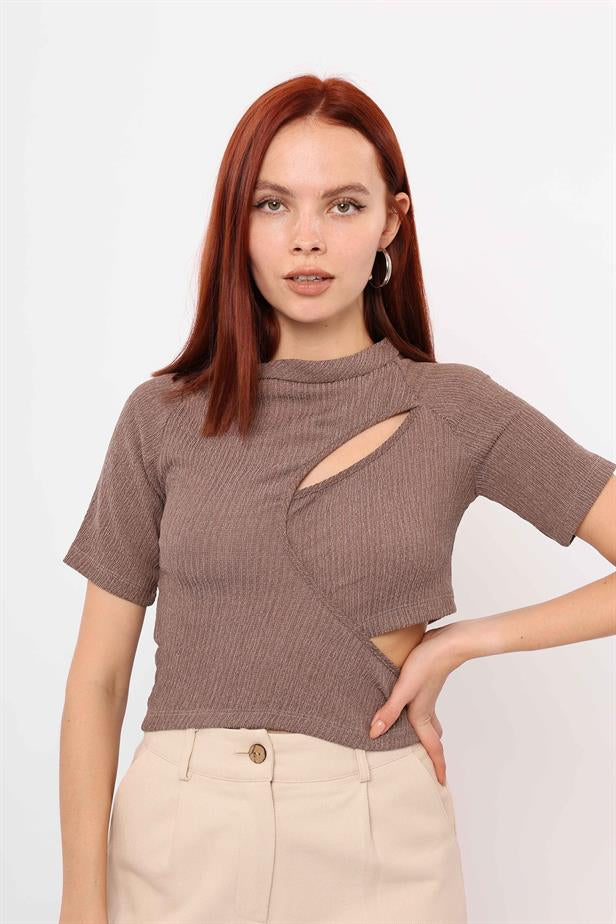 RYN Wholesale Short Sleeve Blouse Brown - Peoria