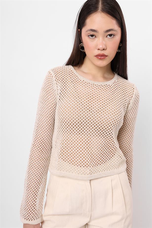 RYN Wholesale Crop Perforated Blouse Ecru - Moorpark