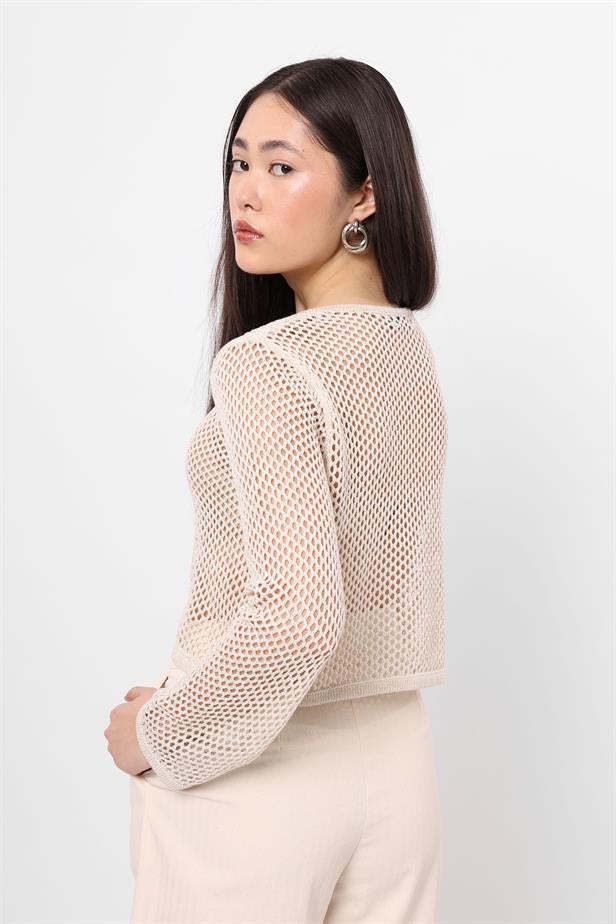 RYN Wholesale Crop Perforated Blouse Ecru - Moorpark