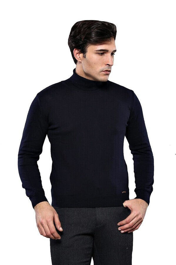WSS Turtleneck Navy Blue Men Sweater  - Whitley Bay