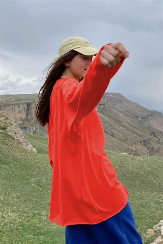 MDX Orange Basic Bicycle Neck Women's Sweatshirt MG1676 - Bellingham