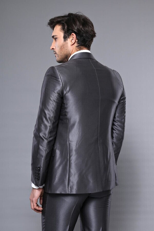 WSS Two Buttons Shiny Fume Suit  - Peoria