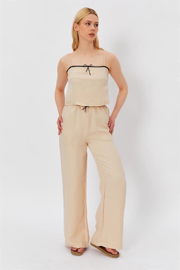 RYN String Strap Blouse - STONE - Gateshead