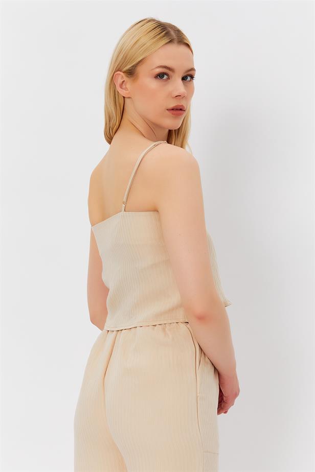 RYN String Strap Blouse - STONE - Gateshead