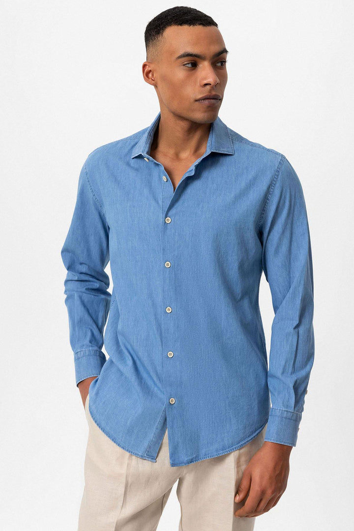 ANT Long Sleeve Men's Denim Shirt - Charlottetown