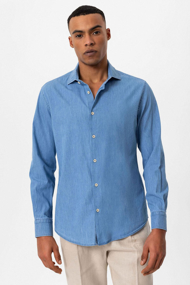ANT Long Sleeve Men's Denim Shirt - Charlottetown