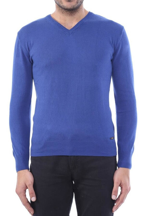 WSS V Neck Indigo Men Sweater  - Woodbridge