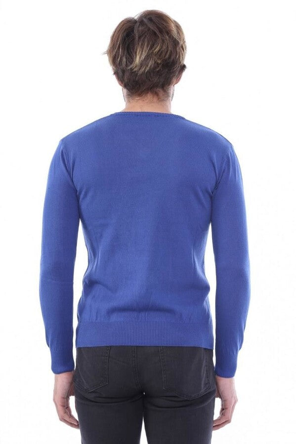 WSS V Neck Indigo Men Sweater  - Woodbridge