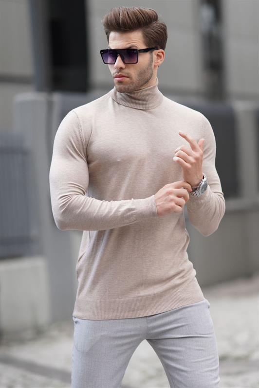 MDX Mink Fisherman Collar Men's Knit Sweater 6809 - Lansing