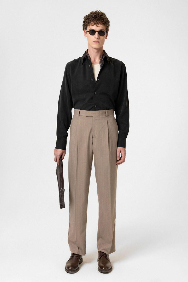 ANT Antioch Mink Striped Relaxed Fit Men's Pants - Rubí