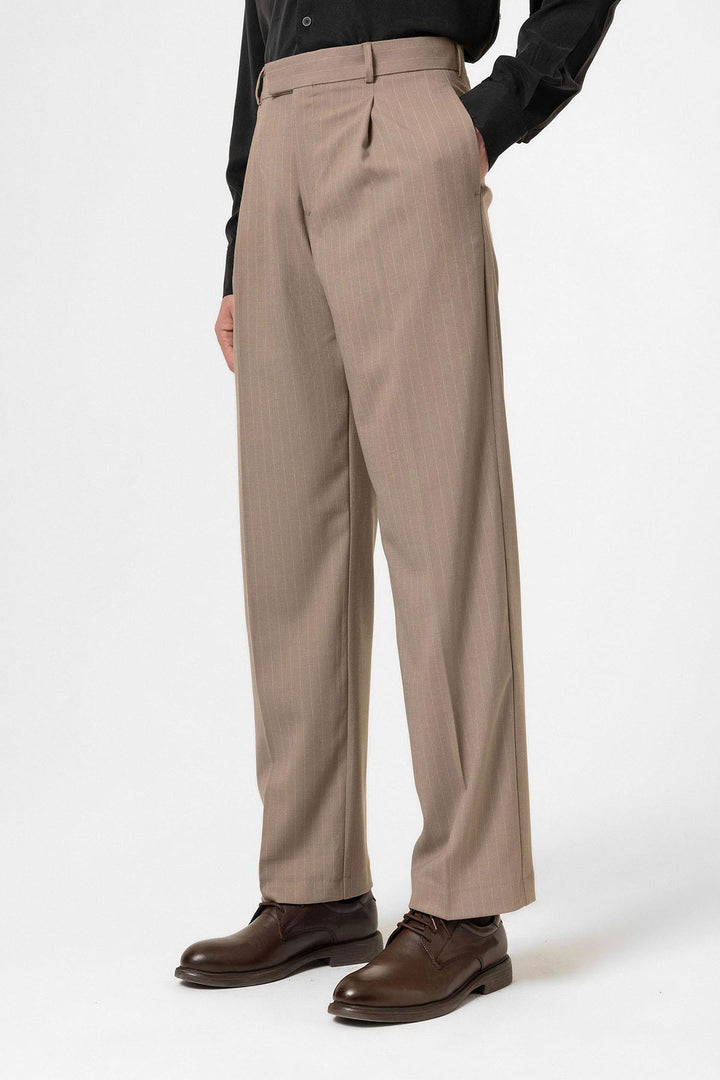 ANT Antioch Mink Striped Relaxed Fit Men's Pants - Rubí