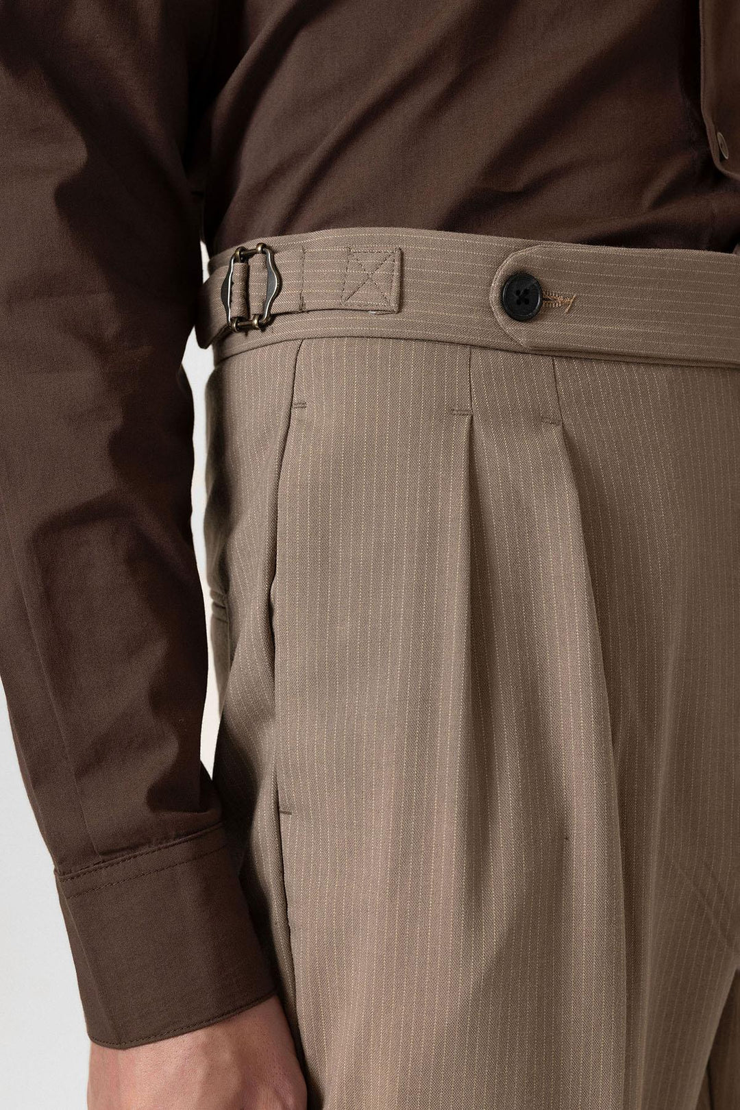 ANT Antioch Mink High Waist Striped Wide Leg Men's Trousers - Noisy-le-Grand