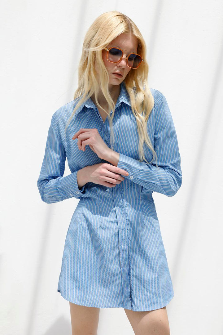 BSL Women Shirt Dress with Flounce Skirt Detail - Graz