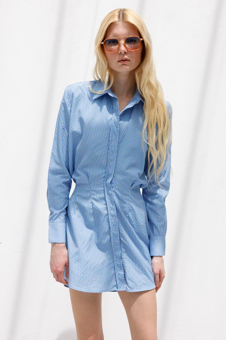 BSL Women Shirt Dress with Flounce Skirt Detail - Graz