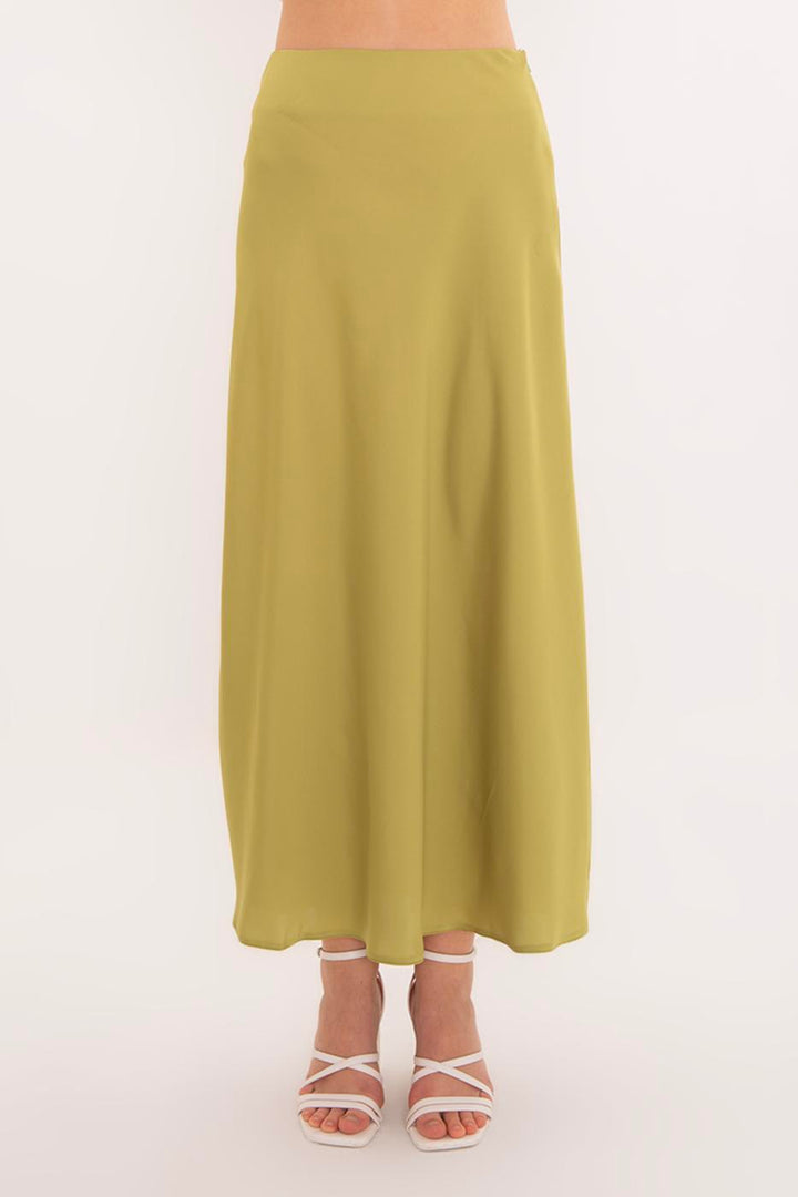 BSL Women Flounced Satin Midi Skirt - Tecámac