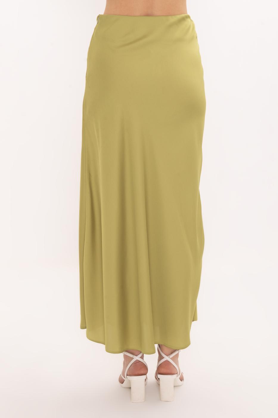 BSL Women Flounced Satin Midi Skirt - Tecámac