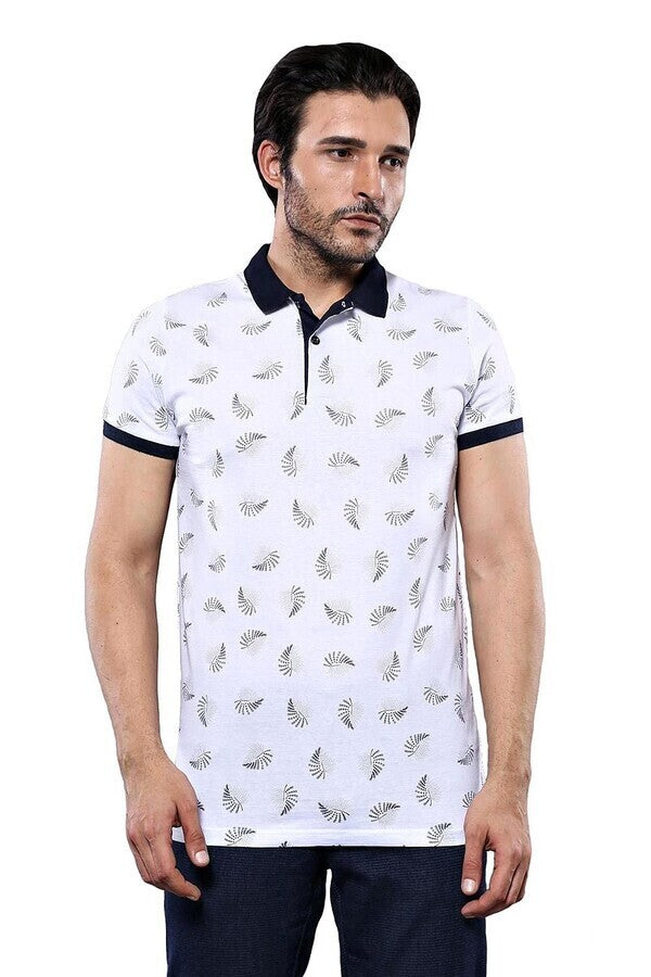 WSS White Printed Polo Men's T-Shirt  - Yakima