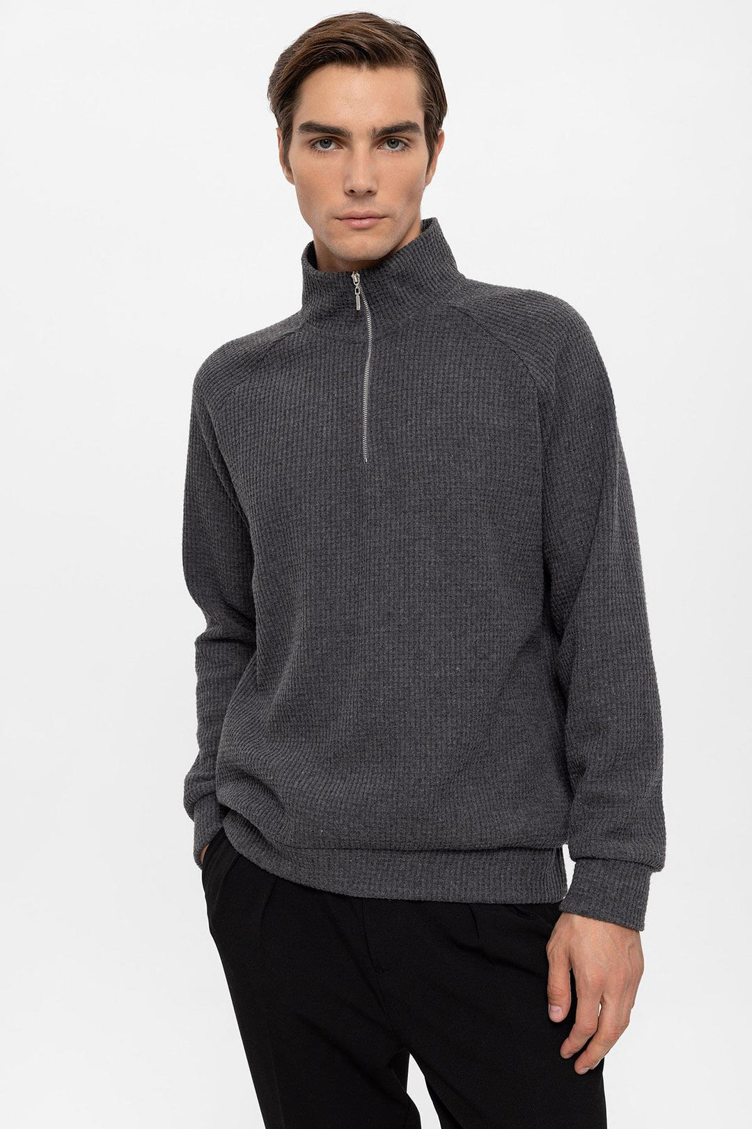 ANT Half Zipper High Collar Men's Sweater - Tamuín