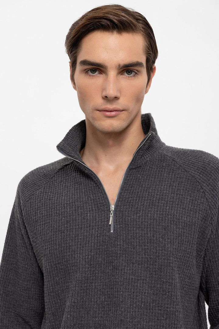 ANT Half Zipper High Collar Men's Sweater - Tamuín