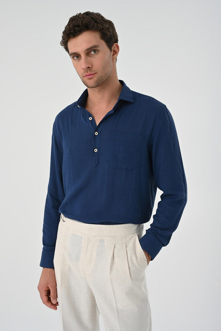 ANT Half Pat Button Closure Long Sleeve Men's Shirt - The Acreage