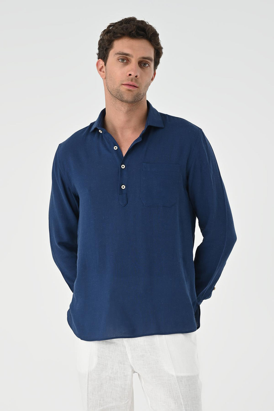 ANT Half Pat Button Closure Long Sleeve Men's Shirt - The Acreage
