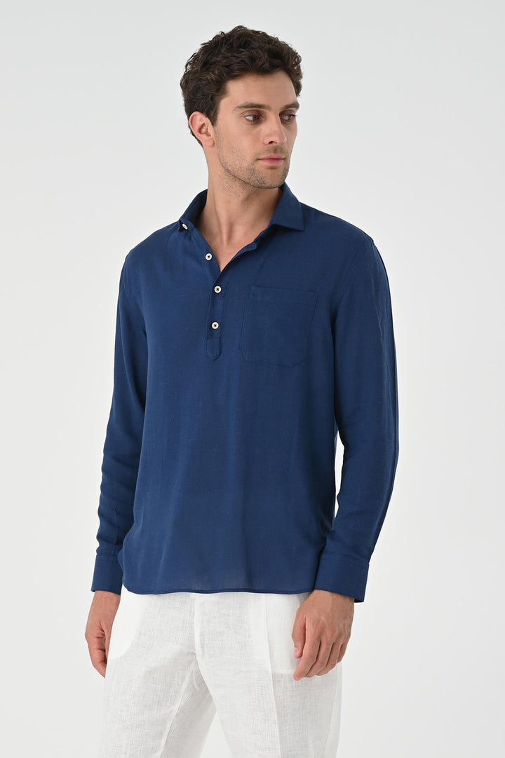 ANT Half Pat Button Closure Long Sleeve Men's Shirt - The Acreage