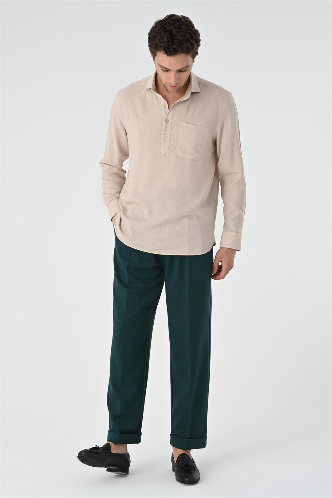 ANT Half Pat Button Closure Long Sleeve Men's Shirt - Boise