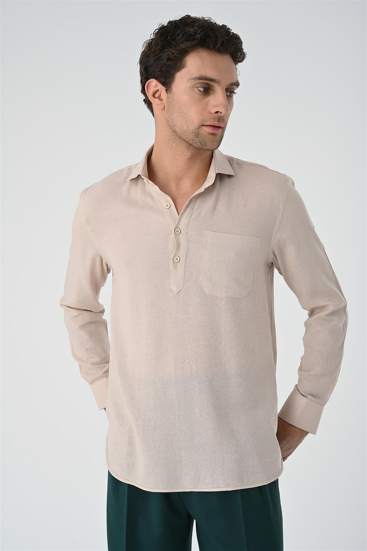ANT Half Pat Button Closure Long Sleeve Men's Shirt - Boise