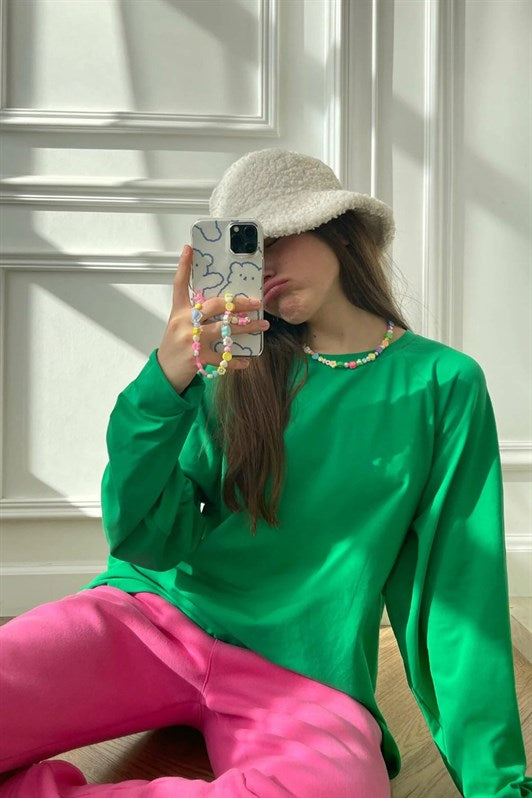 MDX Green Basic Bicycle Neck Women's Sweatshirt MG1676 - Bishops Stortford