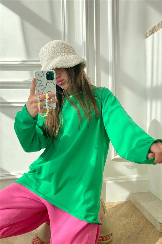 MDX Green Basic Bicycle Neck Women's Sweatshirt MG1676 - Bishops Stortford