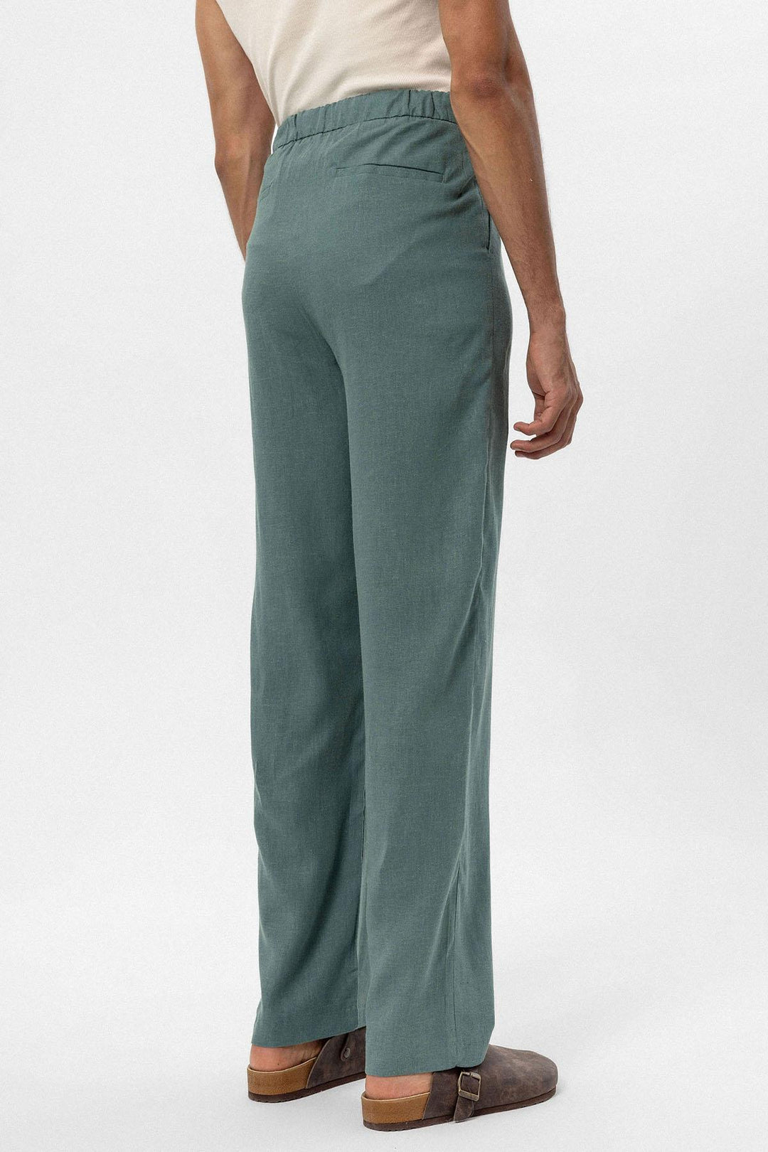 ANT Men's Linen Blend Baggy Pants with Waist Ties - Teaneck