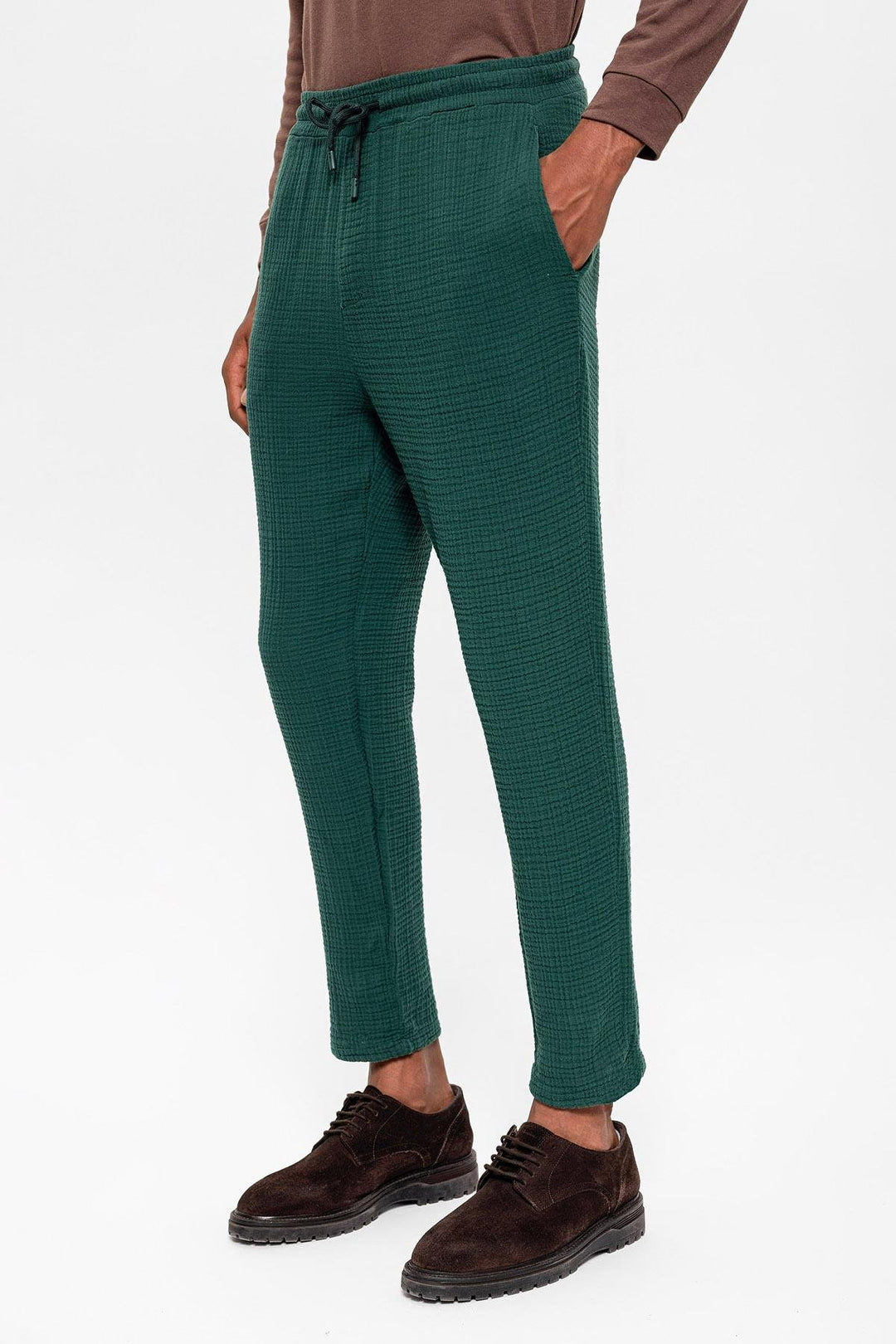 ANT Antioch Green Waist Drawstring High Waist Muslin Fabric Men's Pants - San Clemente