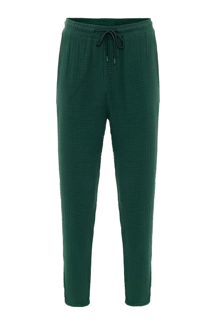ANT Antioch Green Waist Drawstring High Waist Muslin Fabric Men's Pants - San Clemente