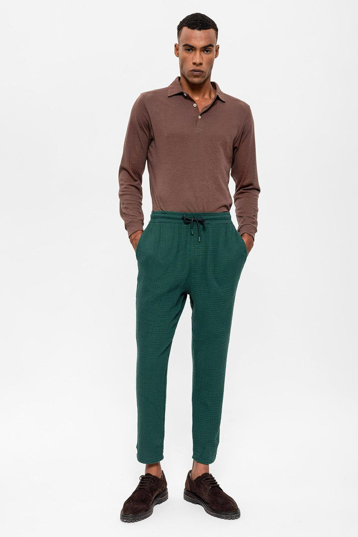ANT Antioch Green Waist Drawstring High Waist Muslin Fabric Men's Pants - San Clemente