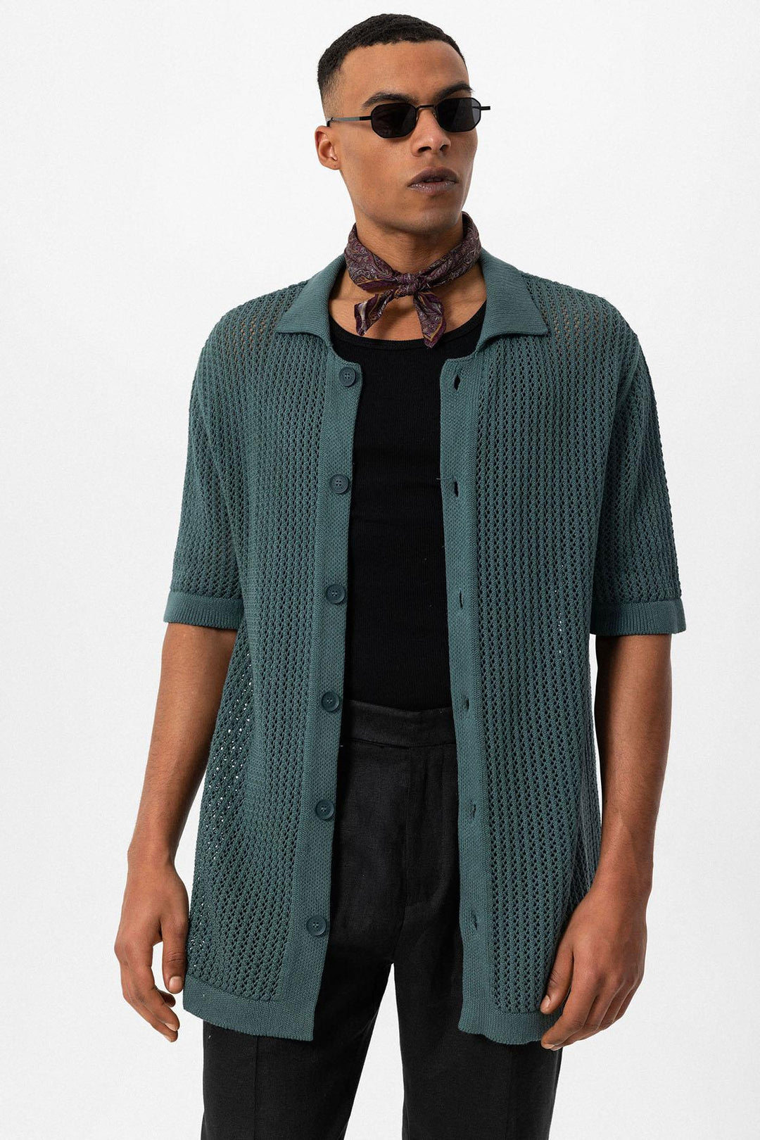 ANT Short Sleeve Openwork Men's Shirt - Slidell