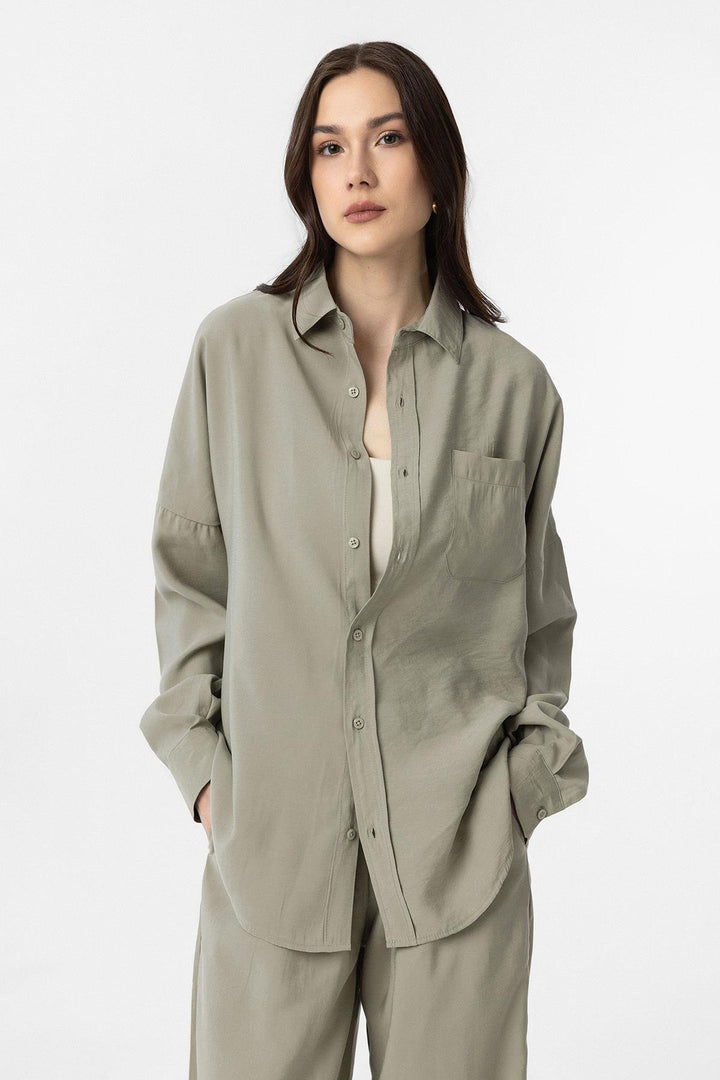 ANT Antioch Green Modal Women's Shirt Pants Suit - El Puerto de Santa María