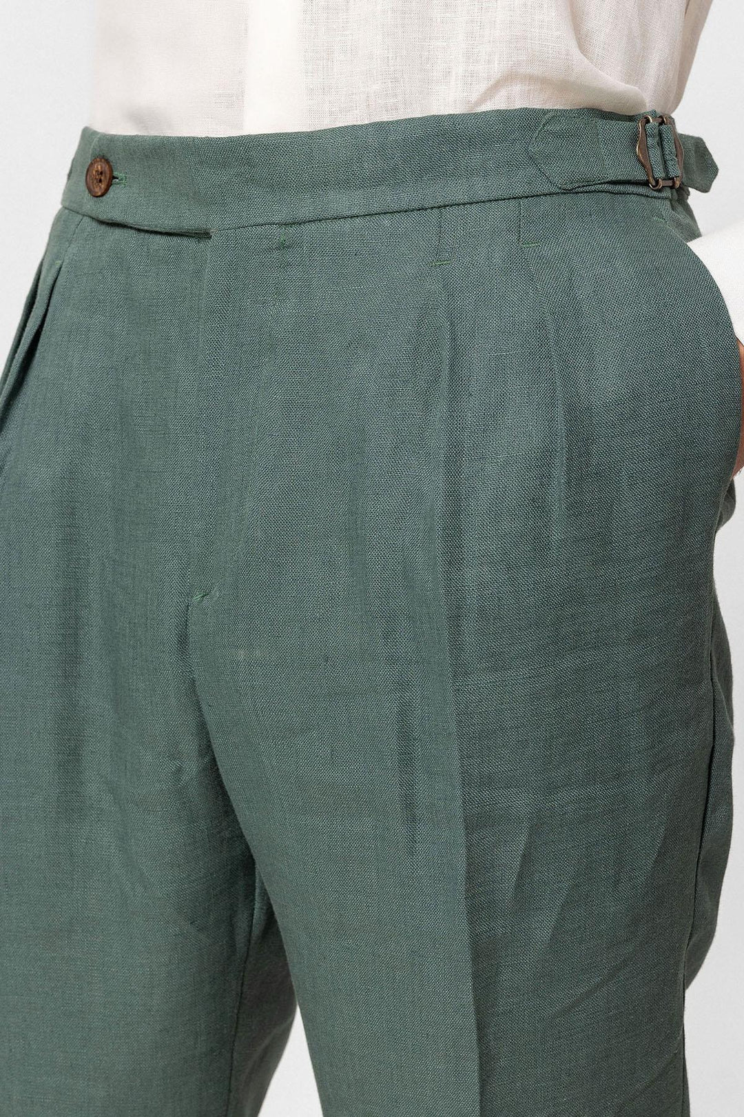 ANT High Waist 100% Linen Pleated Men's Pants - Bocholt