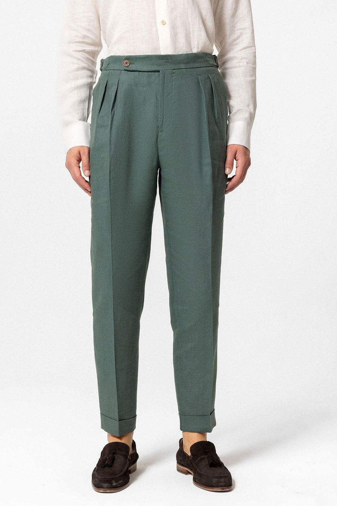 ANT High Waist 100% Linen Pleated Men's Pants - Bocholt
