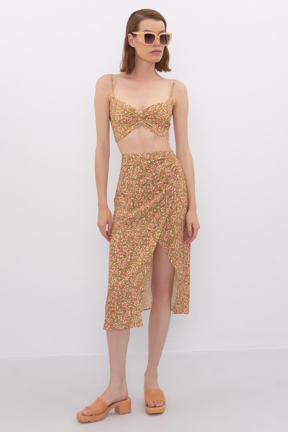 BSL Women Midi Skirt with Slit - Castleford