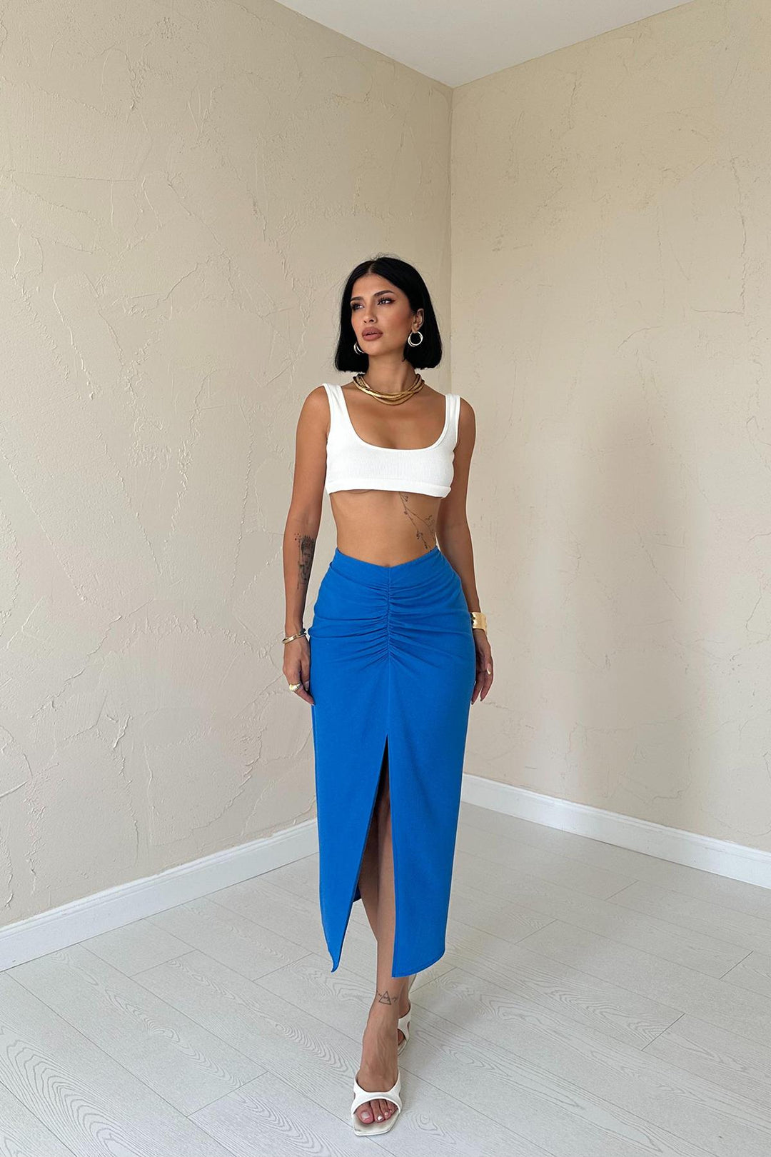 ELS Slit Skirt - Blue - Santa Barbara