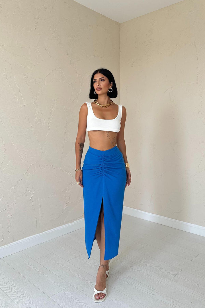 ELS Slit Skirt - Blue - Santa Barbara